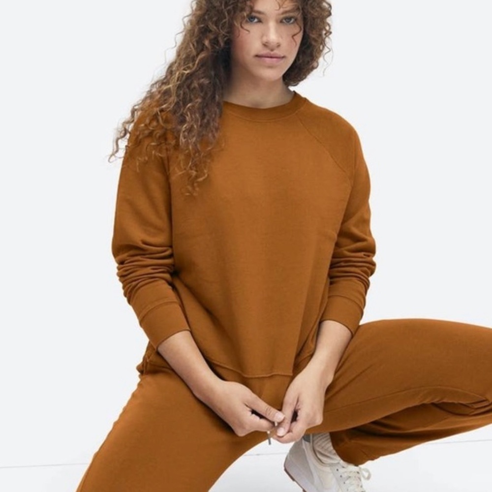 MATE the Label - Organic Terry Raglan Sweatshirt in Amber, size small, NWT
